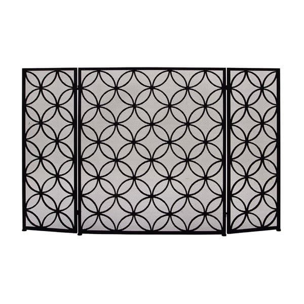 9th & Pike&#40;R&#41; Black Metal Decorative Fireplace Screen