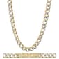 Mens Lynx Stainless Steel Double Lock Gold Curb Chain Necklace - image 1