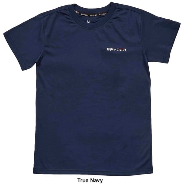 Mens Spyder Ribbed Crew Neck Solid Short Sleeve Tee