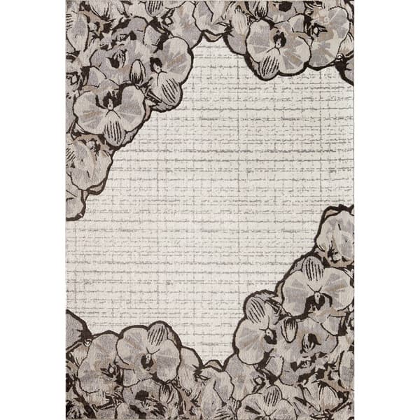 Elizabeth Sutton Floral Border Rectangular Area Rug