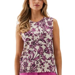 Womens Ella Rafaella&#40;R&#41; Floral Sleeveless Sweater Shell