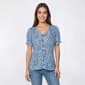 Womens Emily Daniels Foil Leopard Button Front Blouse - image 1