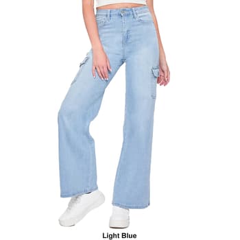 Juniors YMI® High Rise Wide Leg Cargo Solid Jeans - Boscov's