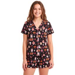 Juniors Derek Heart Short Sleeve Pumpkins & Portraits Pajama Set