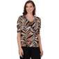 Womens Skyes the Limit Key Items Elbow Sleeve Leaf Blouse - image 1