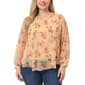 Plus Size NY Collection 3/4 Print Chiffon Lined Poncho - image 1