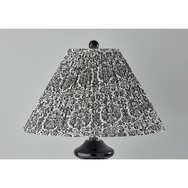 Adesso Dahlia Large Table Lamp with Navy/White Fabric Shade