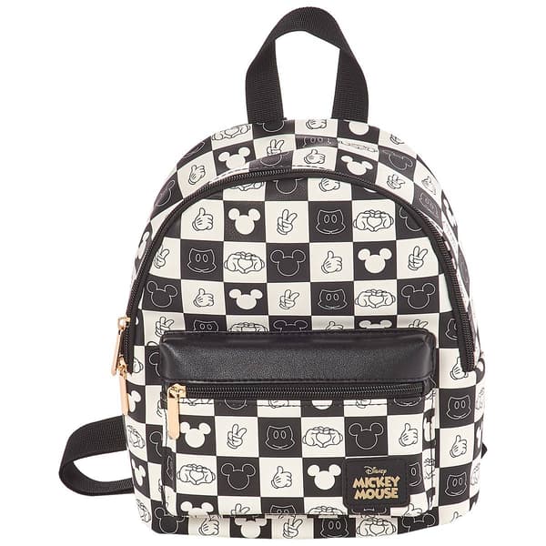 Womens Bioworld Mickey Mouse Checkered Mini Backpack