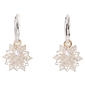 Silver Snowflake Hoop Earrings with CZ Accents - image 3