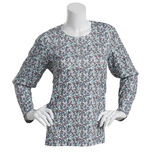 Petite Hasting &amp; Smith Long Sleeve Floral Crew Neck Top - image 