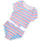 Girls (7-16) Angel Beach Stripe Tie Front Top & Bikini Bottom - image 1