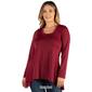 Plus Size 24/7 Comfort Apparel Solid Hi Low Tunic Top - image 5