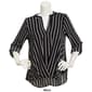Womens NY Collection Roll Tab Sleeve Pleat Front Hem Blouse - image 3