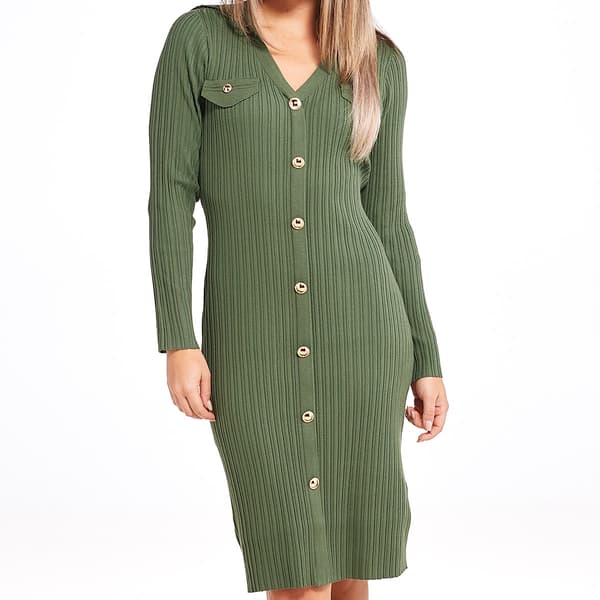 Womens Nanette Lepore Button Front Midi Sweater Dress