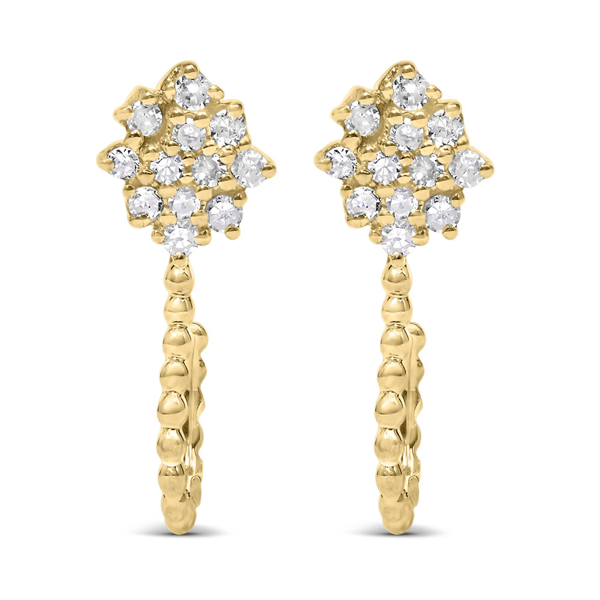 Haus of Brilliance 1/10ctw. Diamond Floral Cluster Stud Earrings