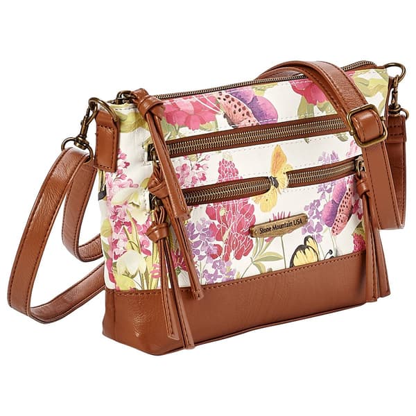 Stone Mountain Primo Floral E/W 4 Bagger Crossbody - Bone/Tan