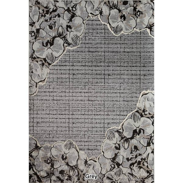 Elizabeth Sutton Floral Border Rectangular Area Rug