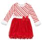 Girls &#40;7-12&#41; Bonnie Jean Long Sleeve Candy Cane Tutu Dress - image 1
