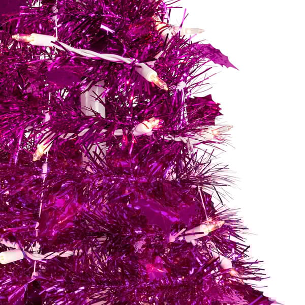 Northlight Seasonal 6ft. Pre-Lit Pink Tinsel Christmas Tree