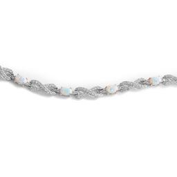Gemstone Classics(tm) Created Opal & White Sapphire Bracelet