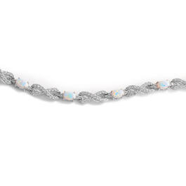 Gemstone Classics&#40;tm&#41; Created Opal & White Sapphire Bracelet