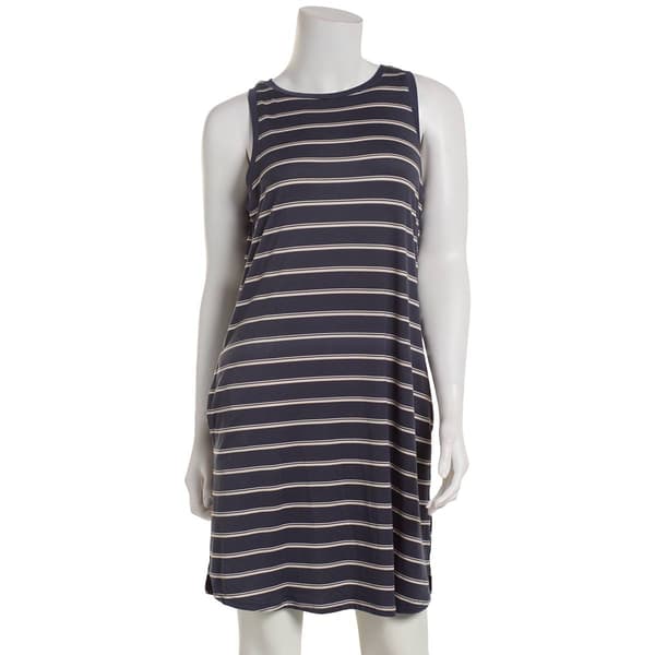 Womens Nicole Miller Striped Peached High Neck Nightgown