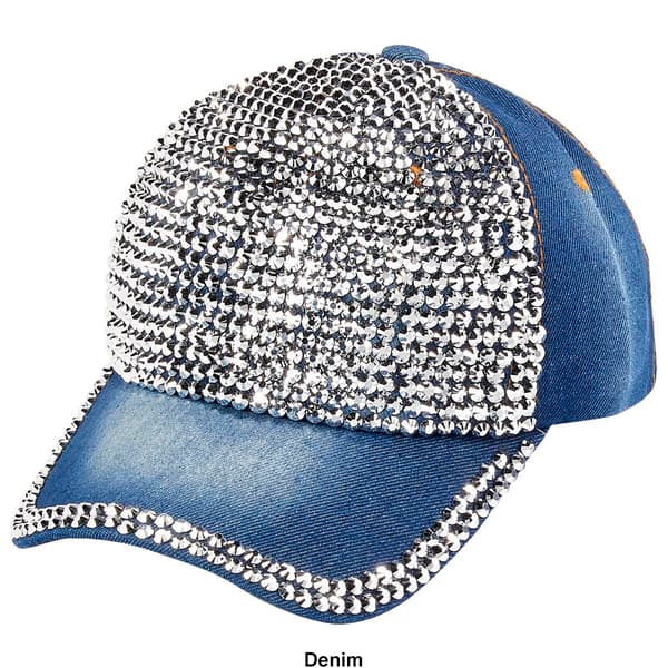 Womens Madd Hatter Bling and Stone Baseball Cap