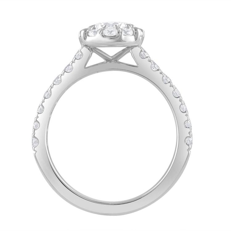 Nova Star® White Gold Lab Grown Diamond Halo Engagement Ring