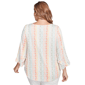 Plus Size Ruby Rd. Tropical Oasis Ruffle Sleeve Stripe Blouse - image 2
