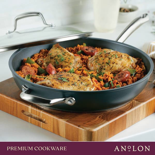 Anolon&#174; Accolade 12in. Hard-Anodized Nonstick Deep Frying Pan