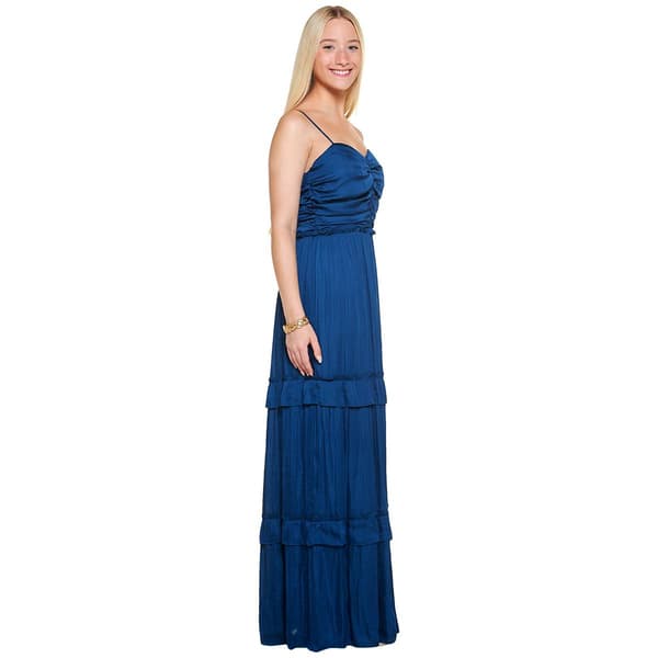 Juniors Crystal Doll Tiered Pleated Maxi Dress