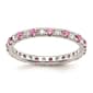 Pure Fire 14kt. White Gold Lab Created Pink Sapphire Band - image 1