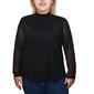 Plus Size NY Collection Mesh w/ Rhinestone Lined Blouse - image 1