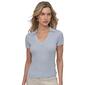 Womens DKNY Short Sleeve V-Neck Collar Tee - image 1