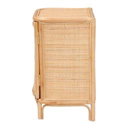 bali & pari Kiara Bohemian Natural Rattan Nightstand