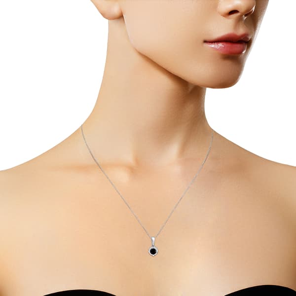 Radiant Rainbow&#8482; 1/10ctw. Black Diamond Pendant