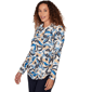 Womens Emaline Golden Nautica Long Sleeve Cowl Neck Leaf Blouse - image 3