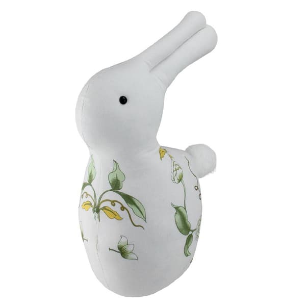 Northlight Seasonal Plush Floral Easter Rabbit Figurine