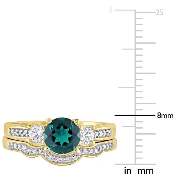 Gemstone Classics™ 10kt. Gold Diamond & Lab Created Emerald Ring
