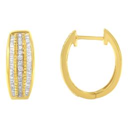 Haus of Brilliance 10kt. Gold 3/4ctw. Diamond Hoop Earrings