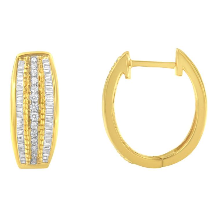 Haus of Brilliance 10kt. Gold 3/4ctw. Diamond Hoop Earrings