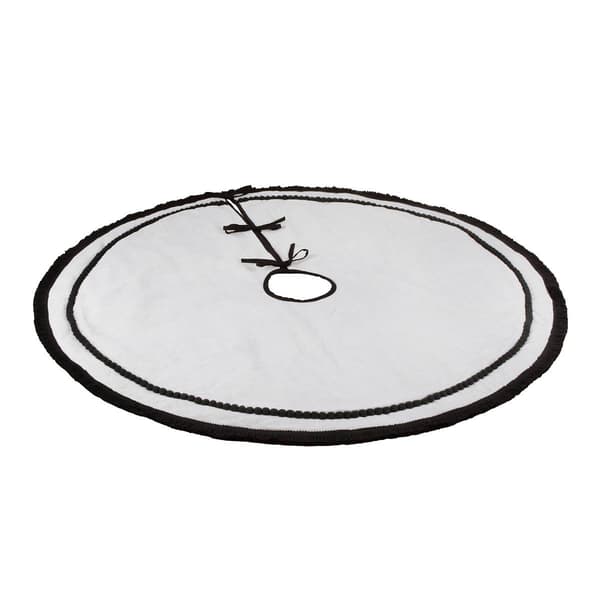 National Tree 52in. Bright White Tree Skirt w/ Pompom Lace