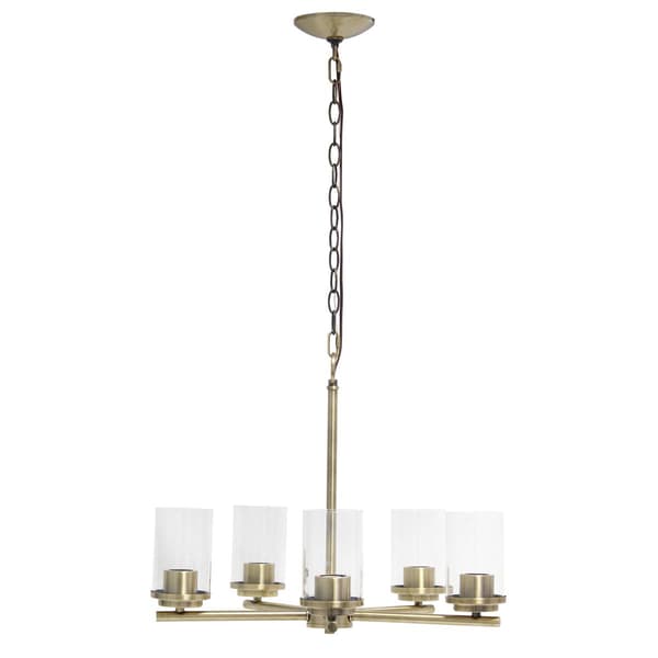 Lalia Home 5-Light Classic Clear Glass/Metal Hanging Chandelier