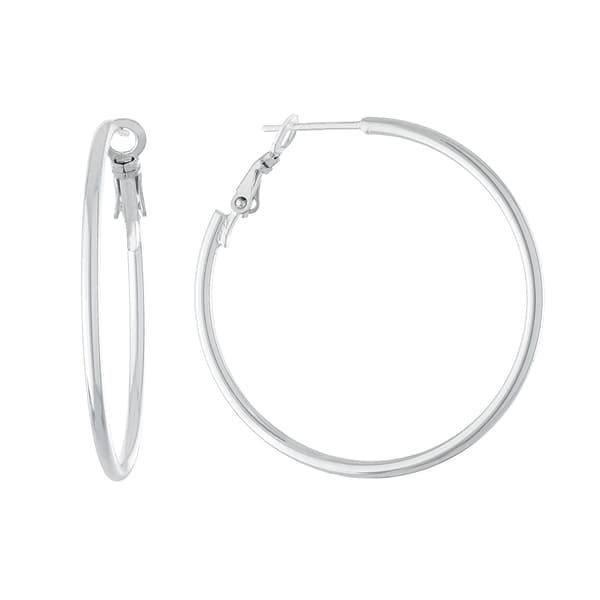 Athra Fine Silver Plated 30mm Round Tube Hoop Earrings Boscov's