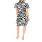 Petite MSK Short Puff Sleeve Abstract 1/4 Button Shift Dress - image 4