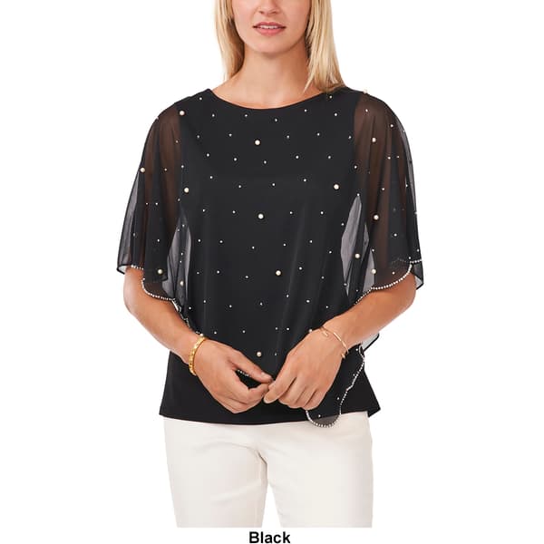 Plus Size MSK Farage Beaded Trim Overlay Blouse