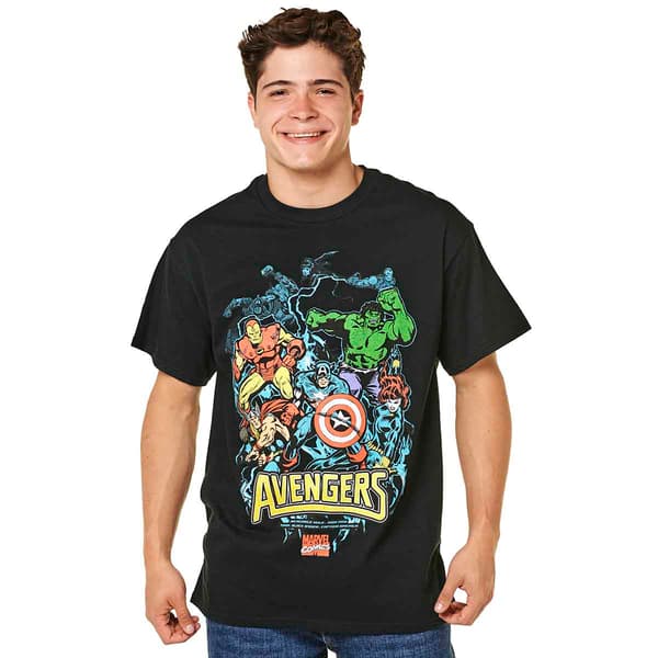 Young Mens Marvel Electric Avengers Short Sleeve Tee - image 