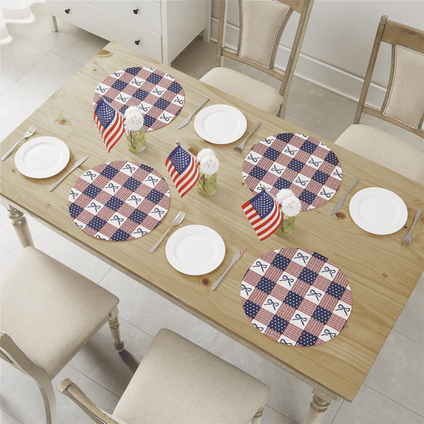 Avanti Celebration Woven Braided Round Placemats - Set of 4
