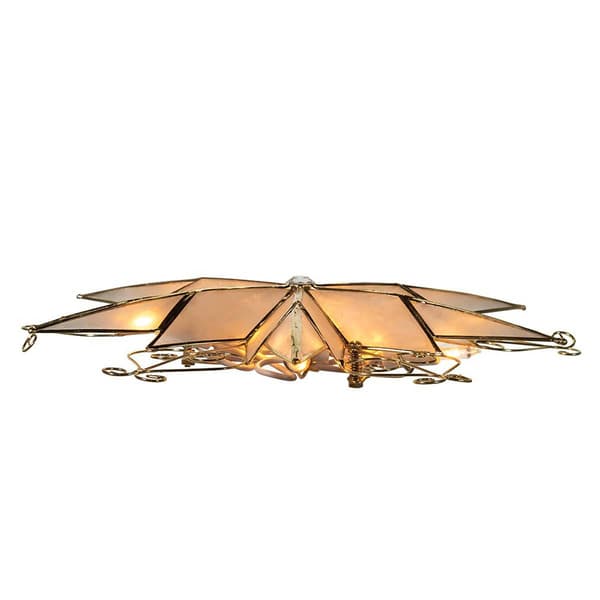 Kurt Adler 10-Light 6-Point Capiz Star Treetop w/ Scroll Design