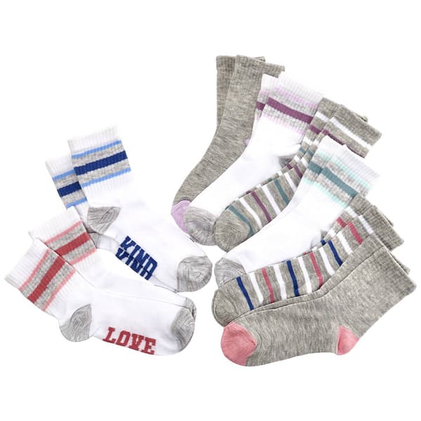 Girls Capelli(R) New York 8pk. Marled Verbiage Quarter Socks - image 